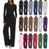 Women's Long Sleeve Top and Wide Leg Pants Set