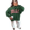 Women's Merry Christmas Embroidered Sweatshirt with Long Sleeves and Relaxed Fit