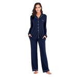 Women's 2 Piece Button Down Pajama Set with Long Sleeves and Pants