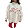 Women's Merry Christmas Embroidered Sweatshirt with Long Sleeves and Relaxed Fit