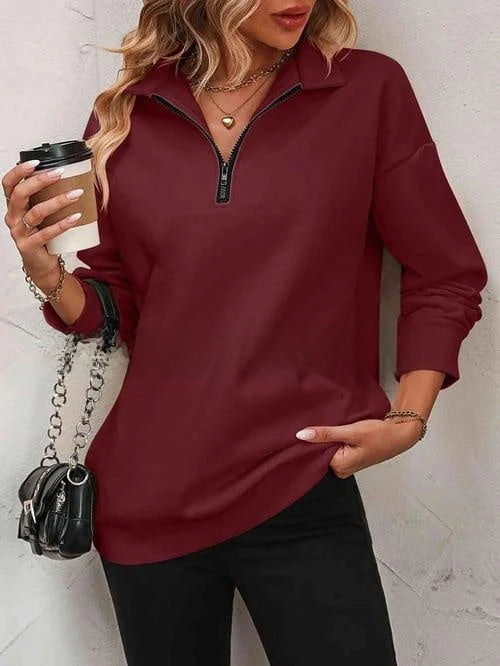 Women's Half Zip Pullover Sweatshirt